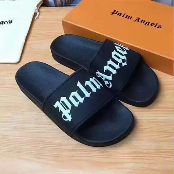 One Piece Slippers Palm Angel Letter Printed Flat Open Toe Beach Slippers Cambodia Vietnam Sandals