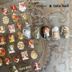 レリーフ額縁ネイルシールtomoni & tata合作金復古油絵バロック風爪装飾
