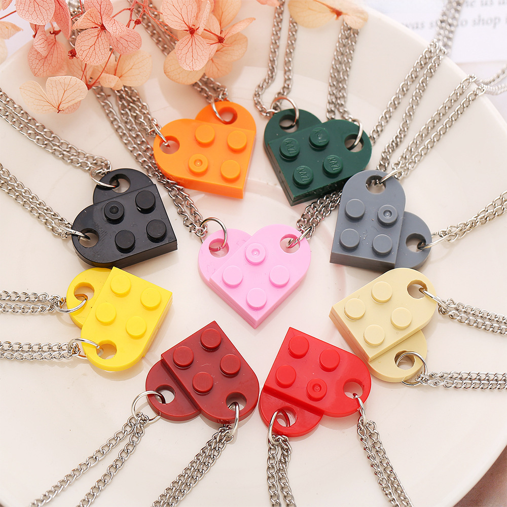 Nceklace Han Zhishang Heart-shaped Necklace Creative Simple Love Hanging Card Pendant Double-layer Bead Chain Neckc_voghion.com