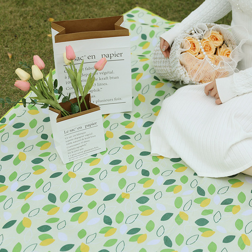 Folding picnic mat outdoor waterproof pad wear-resistant thick and firm edge-bound Velcro design camping picnic mat