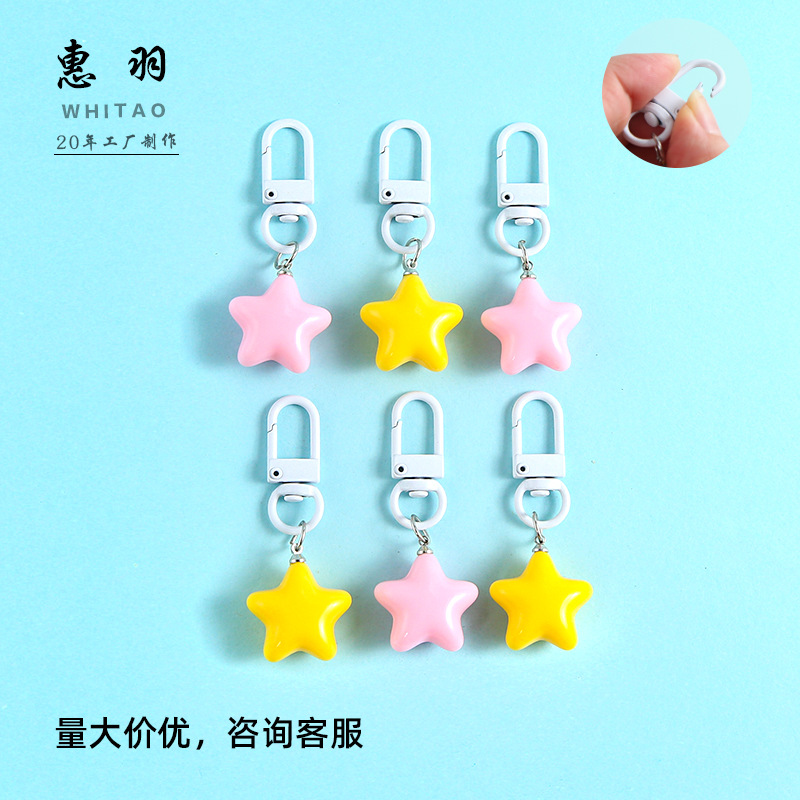 DIY Star Resin Five-pointed Star Pendant Pendant Accessories Cute Girl Bag Pendant Keychain Accessories Pendant