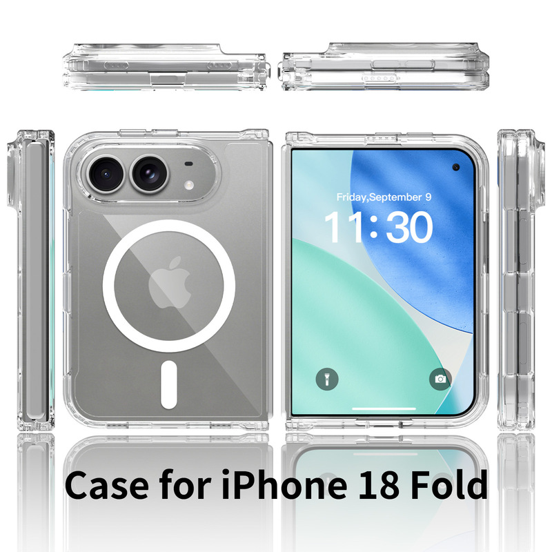 Suitable for iPhone 18Duo Foldable Screen Phone Case, Two-In-One High-Definition Magnetic Suction Apple Simple Anti-Fall Protective Case Suitable for iPhone 18Duo Foldable Screen Phone Case, Two-In-One High-Definition Magnetic Suction Apple Simple Anti-Fall Protective Case