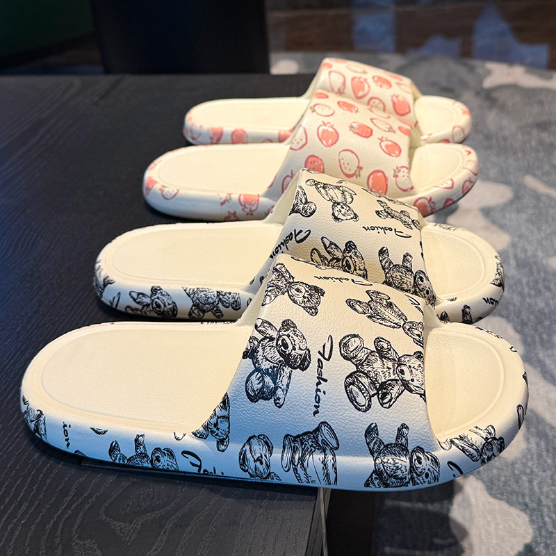 Women's Eva Slippers, New Summer Thick-Soled Outdoor Slippers with a Soft Cushioning Feel, Non-Slip, Odor-Resistant, Suitable for Bathroom and Home, High-End Feel, Also Available for Men