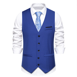 Men's vest best man suit Amazon men's suit vest wedding party V-neck single-breasted vest M115