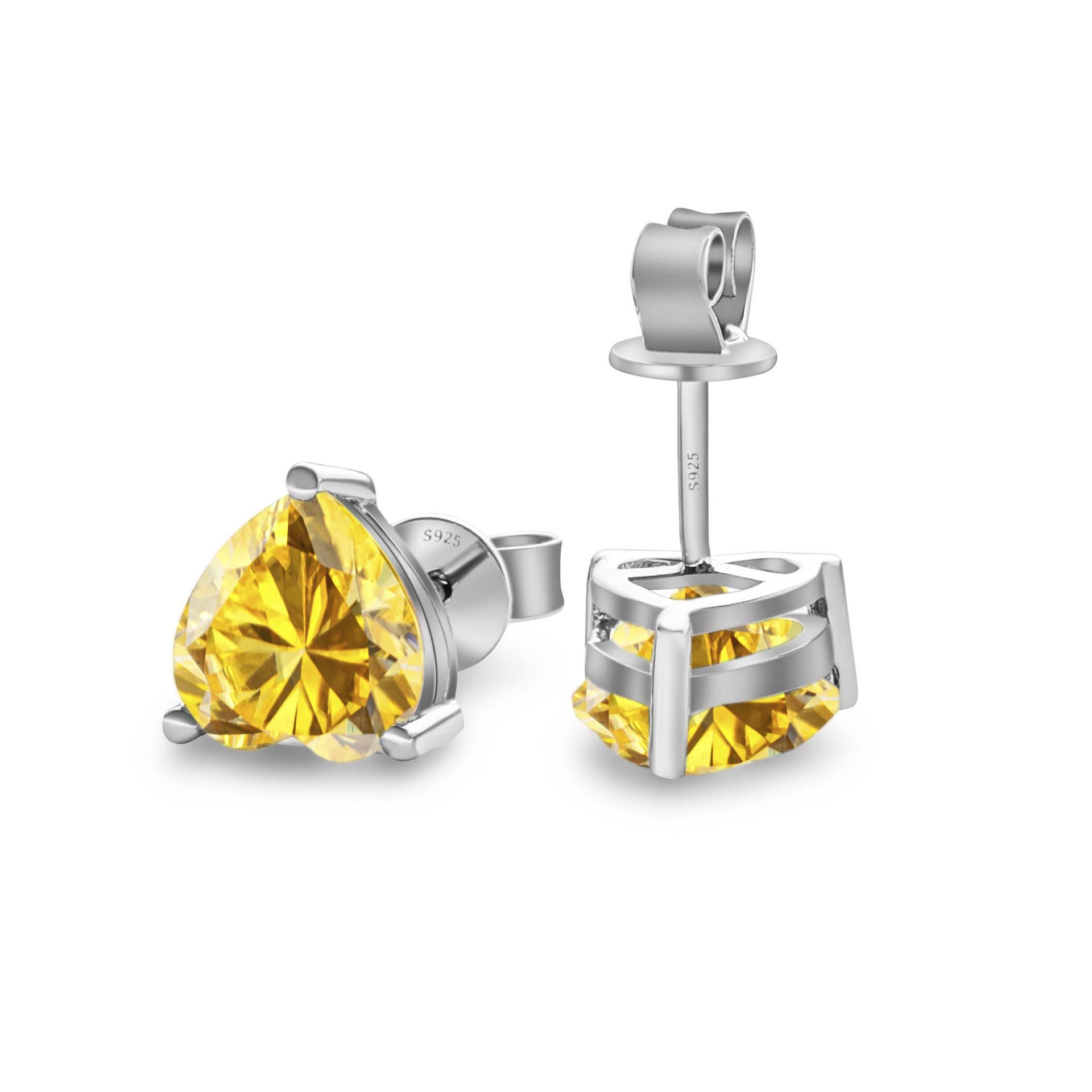 925 pendientes de plata mujeres en forma de corazón moissanita simple pendientes chapados pt950 oro para enviar a la novia mejor amiga fábrica de regalos al por mayor