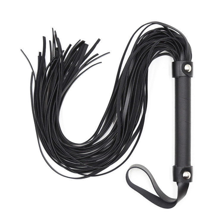 LuvBox Erotic SM Training Couple Passion Tools Alternative Black Leather Whip Dog Slave Spanking Adult Toys_voghion.com