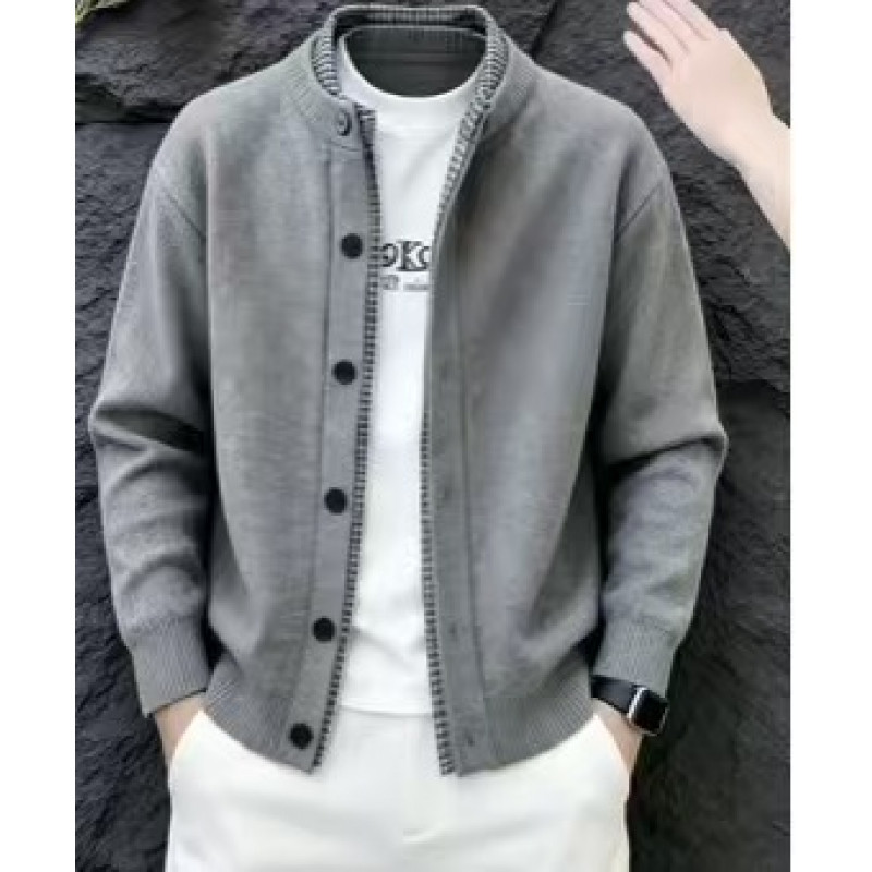 2026 Fall/Winter Best-Selling Men's Knit Sweater: High-End, Luxurious, Trendy, Stylish, Casual, Faux-Two-Piece Cardigan Jacket