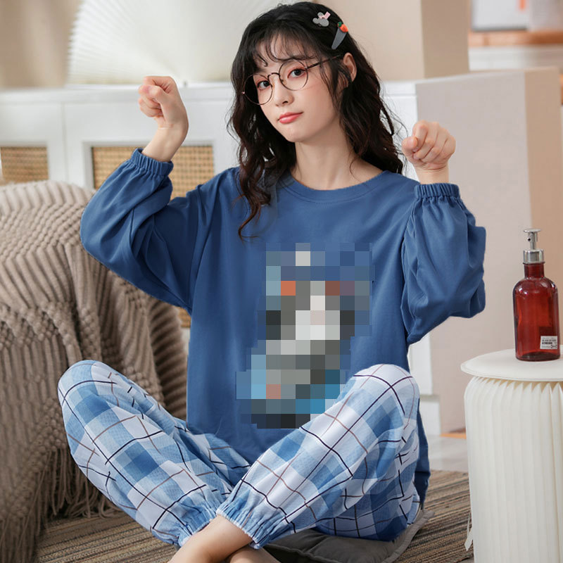S 블루 서스펜더 고양이 롱 세트