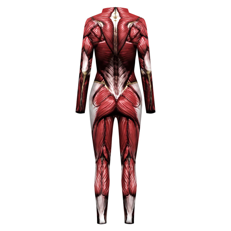 速売通欧米ハロウィーンcoslay人体筋肉線3dデジタルプリント連体レオタード|undefined
