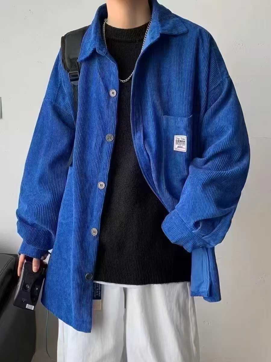 Tela de pana, nailon-poliéster engrosado, pana de poliéster sin elasticidad de 8 nervaduras, color dopamina, pana de rayas finas, multicolor.