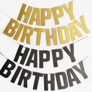 Factory direct cross-border hot selling HAPPY BIRTHDAY English letters happy birthday flag flower
