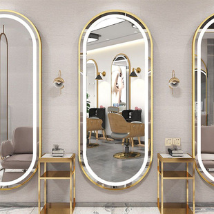 Trendy Barber Shop Mirror with Lights for Salon Use, Wall-Mounted Trendy Barber Shop Mirror