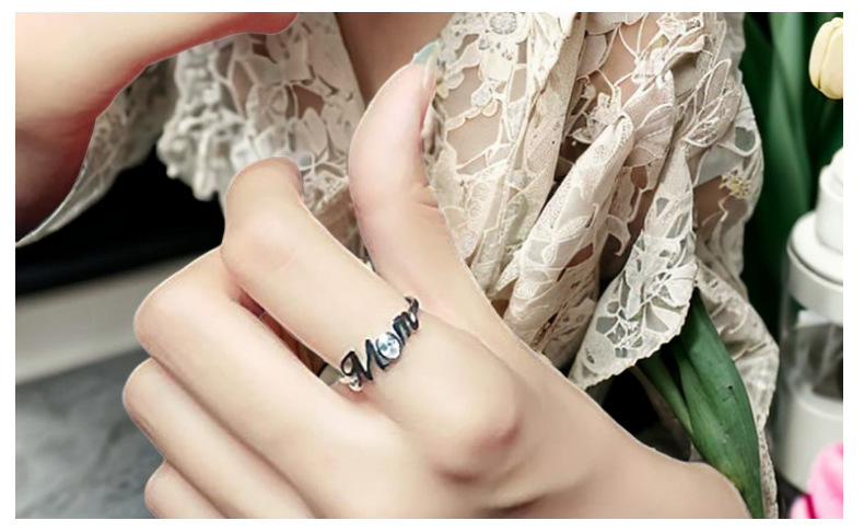 Copper Material Mother'S Day Festival Wholesale Elegant Simple Style Letter Copper Plating Rings