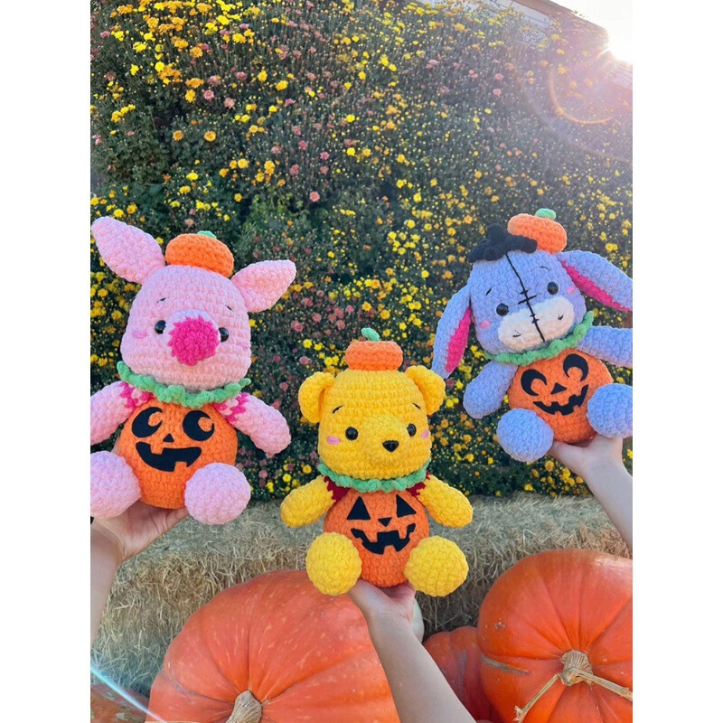 Hui Hand-Knitted Halloween Theme Doll Wool Crochet DIY Material Package Homemade Gift Piglet Piglet Hui Hand-Knitted Halloween Theme Doll Wool Crochet DIY Material Package Homemade Gift Piglet Piglet