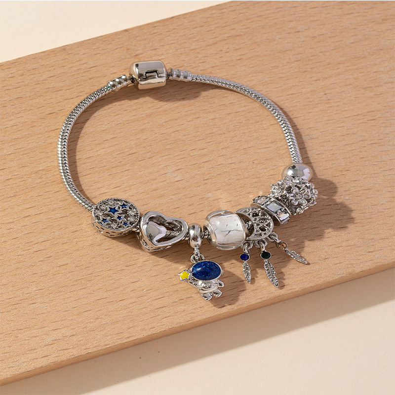 Panjia pulsera Dora DIY cuentas pop transfronterizo Angel Wing astronauta colgante amor pulsera de cuentas de cristal image 7