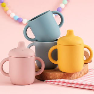 Amazon Silicone Duckbill Cup Baby Water Cup High Temperature Resistant Drinking Cup Baby Water Absorbing Cup