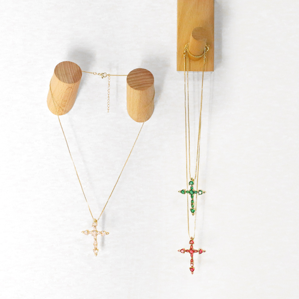 Fashion Copper Cross Necklace Zircon Copper Necklaces