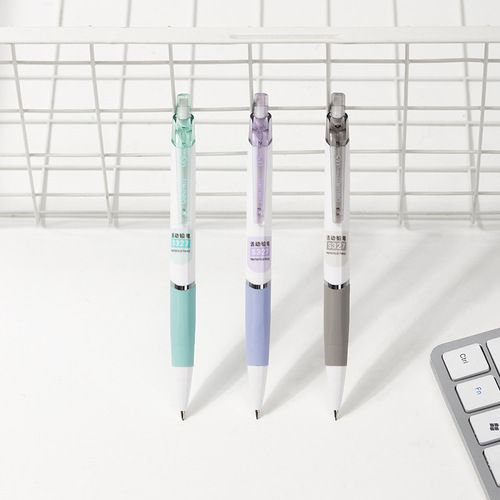 Deli S327 automatic pencil 0.5mm simple metal mechanical pencil for primary school students to write and press the pencil continuously