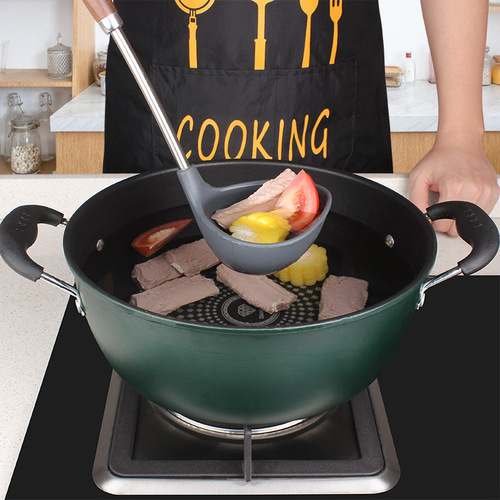 Cross-border new silicone spatula for home cooking silicone spatula soup spoon leaking spatula kitchen cooking special factory