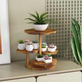 新款实木甜品多层置物架纸杯蛋糕零食展示架盲盒手办置物架蛋糕架