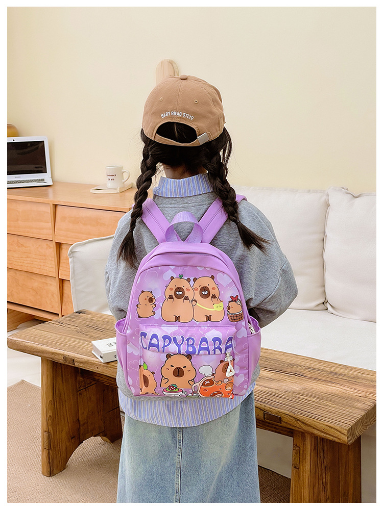 Fashionable kindergarten cute cartoon backpack, Kapibala popular small schoolbag new style, 3-6 years old children's shoulder trend undefined