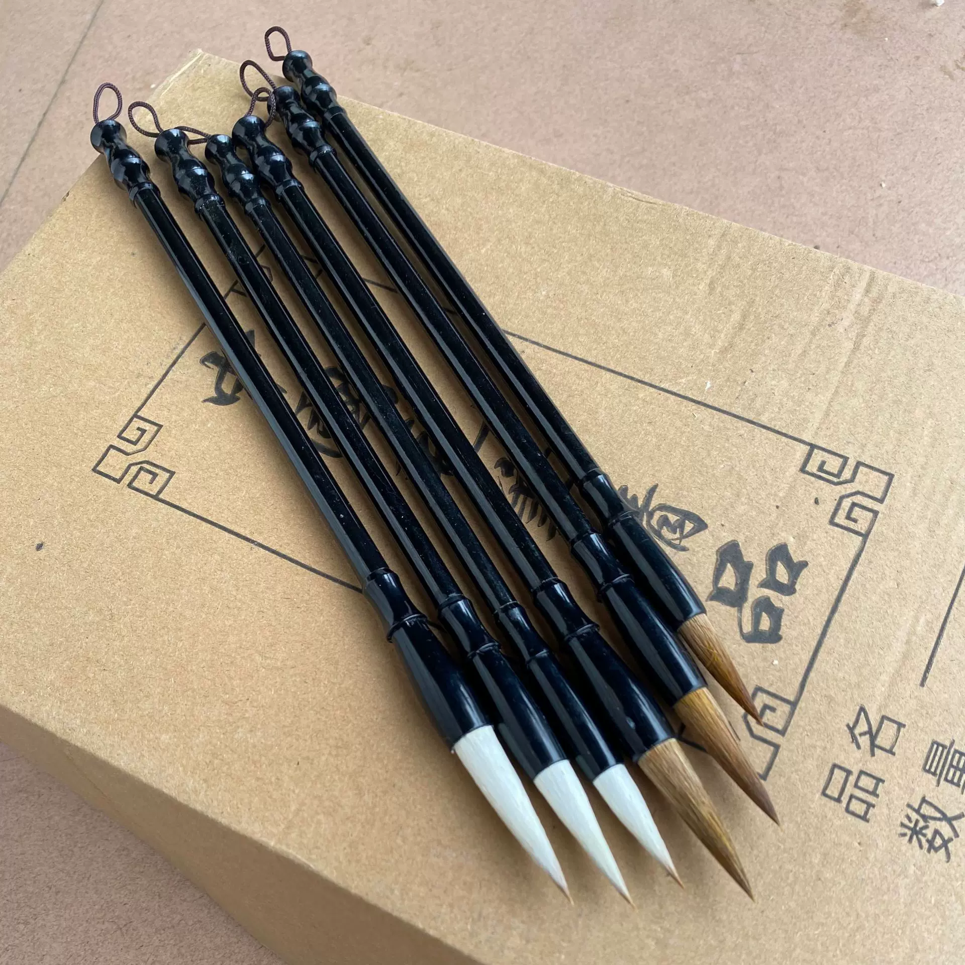 狼毫兼毫中楷毛笔批发小学生国画书法专用毛笔初学者楷书毛笔套装