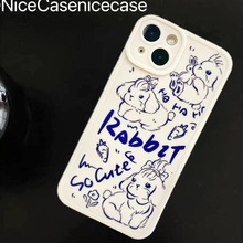 小米12壳红米NOTE11手机保护套蓝色兔子软壳全包K40游戏版可爱个