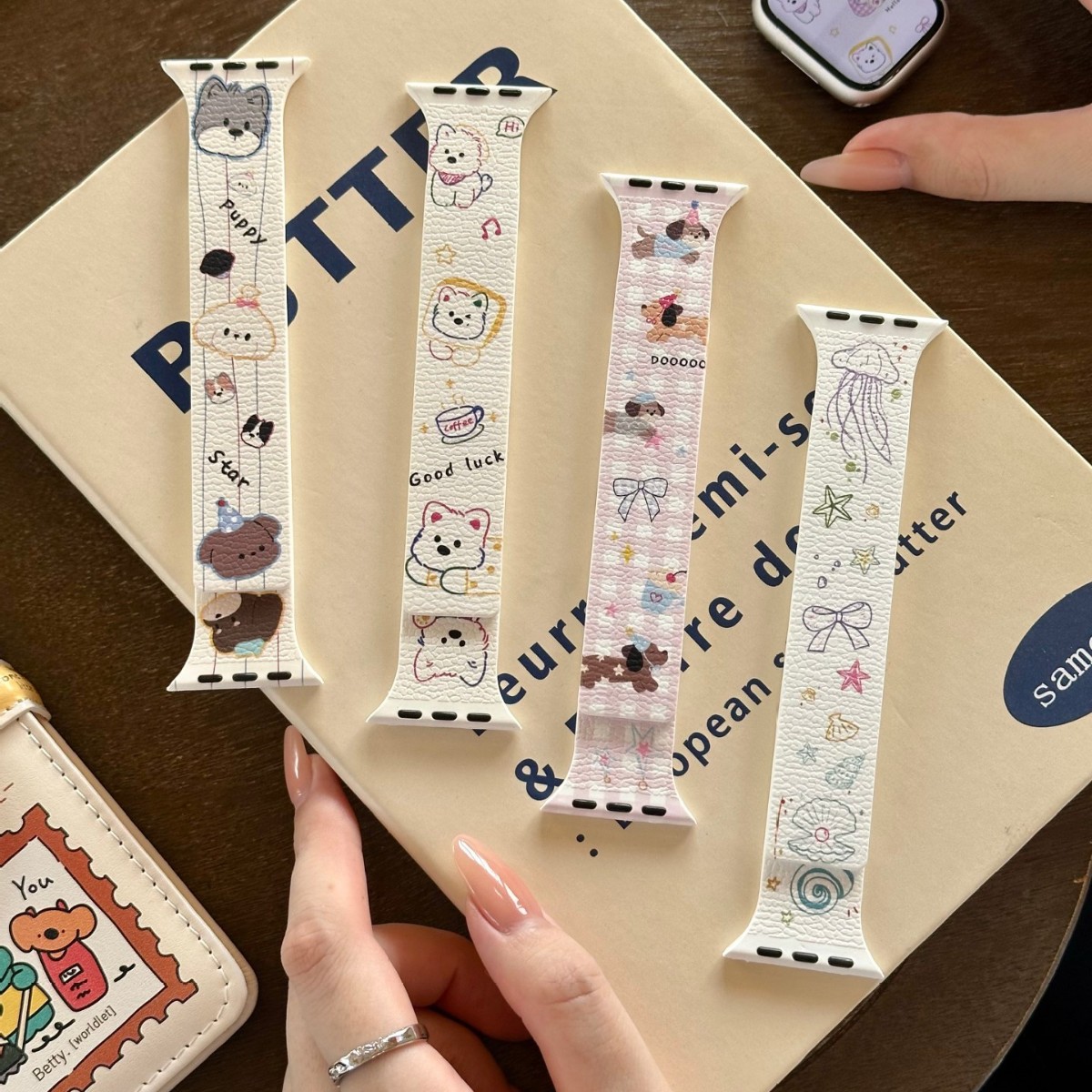 Litchi Pattern Silicone Strap Suitable for Apple Iwatch23456789S10 Watch Wrist Strap Apple Watch Strap