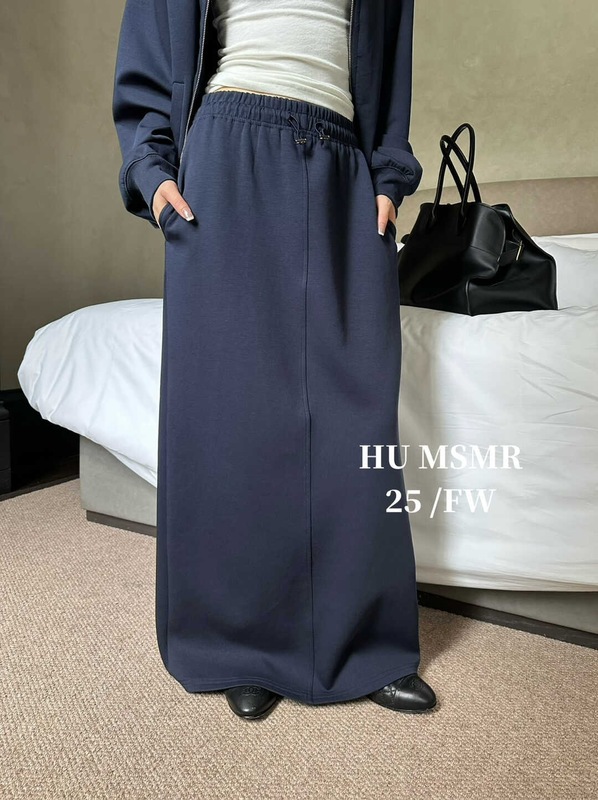 广州十三行HUMSMR秋季新款韩版洋气百搭抽绳开叉半身裙C1069|undefined