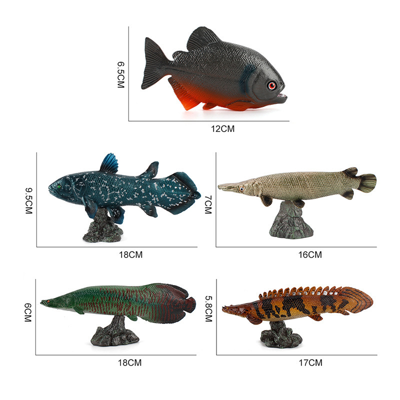 Exportación transfronteriza simulación estática sólida modelo animal marino lengua gigante pez cocodrilo angula ornamental peces decoración juguete