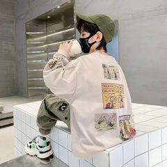 男童衛衣春秋款2023新款中大童秋裝長袖T恤潮牌衣服韓系帥氣上衣8