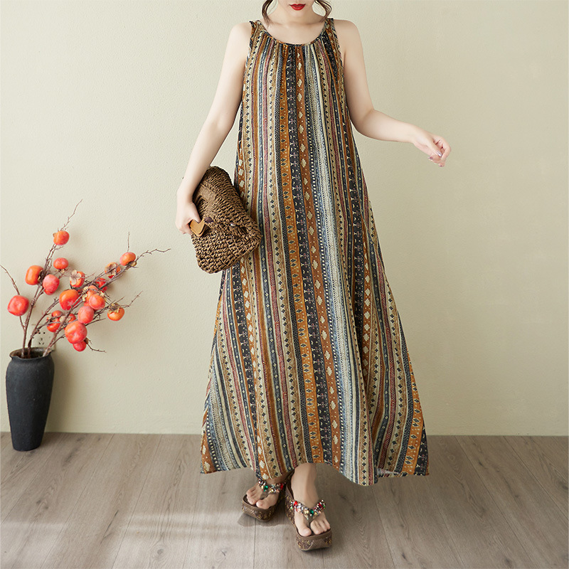 2025 Summer New Collection: Free Style Series Relaxed Lazy Dress Minimalist Floral Sleeveless Maxi Dress 2025 Summer New Collection: Free Style Series Relaxed Lazy Dress Minimalist Floral Sleeveless Maxi Dress