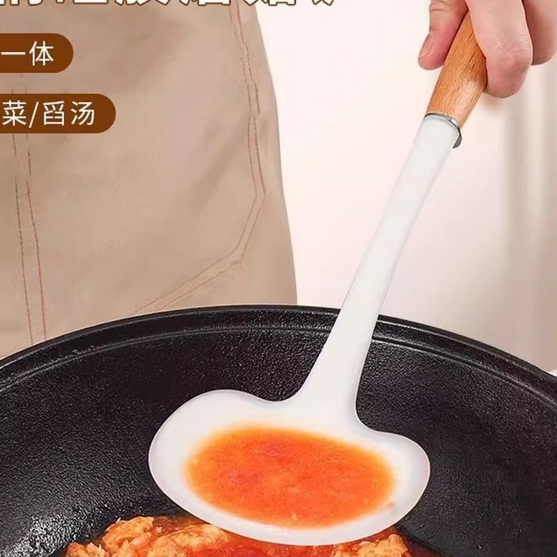 锅铲硅胶炒菜铲子家用蘑菇铲食品级耐高温不粘锅专用小锅铲木柄|undefined