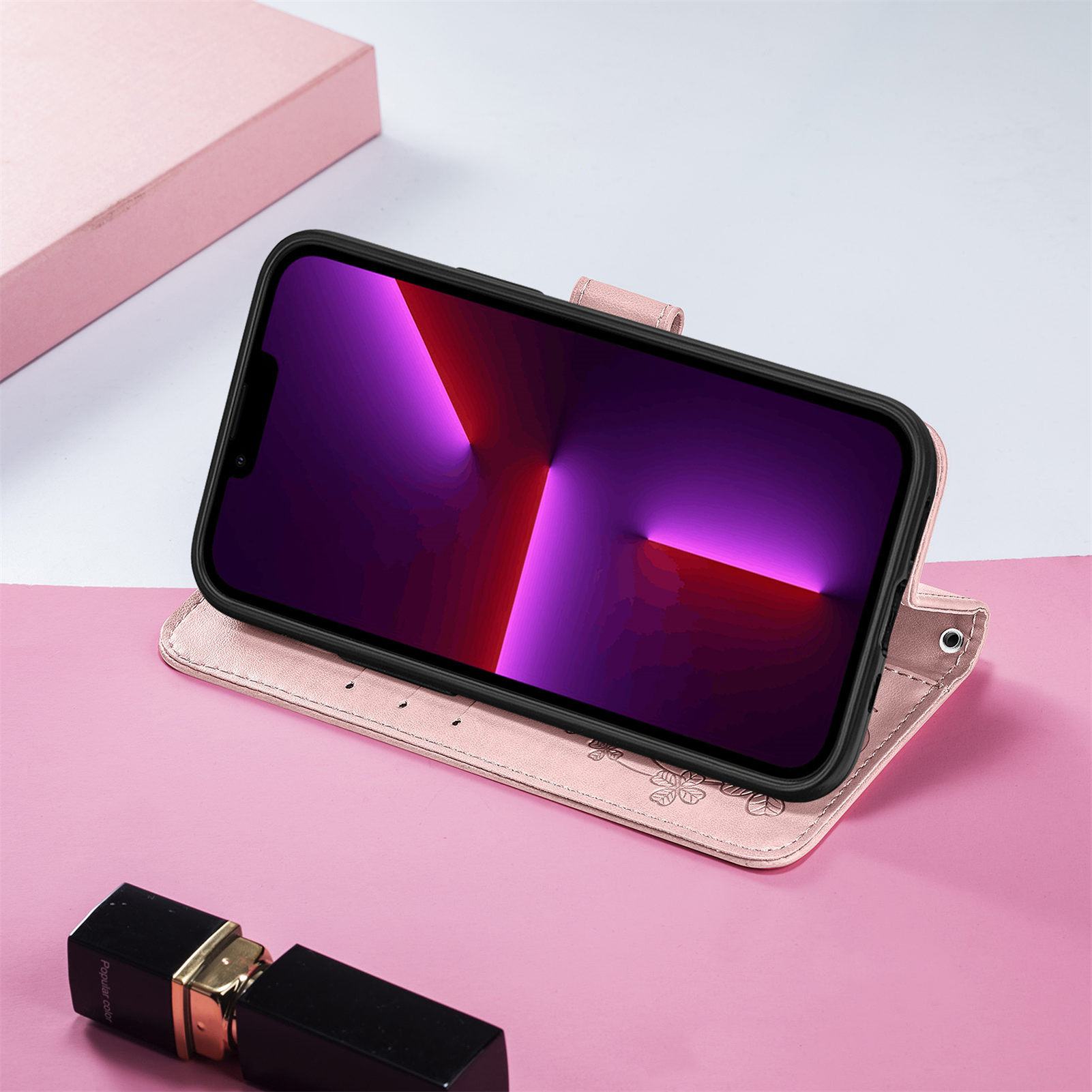 100g Weight iPhone Applicable Brands tpu, Pu Leather Material Flower Pattern Sweet Style Sweet Flower Tpu Pu Leather Phone Accessories 5