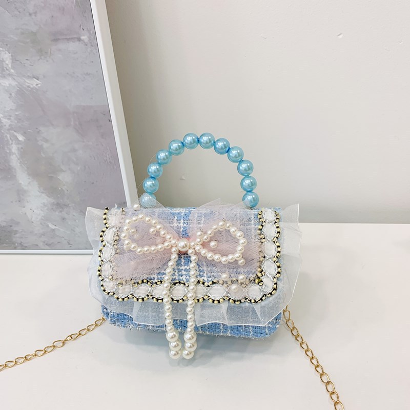 Niña tween pequeña bolsa de hombro arco encantadora princesa mochila de perlas de aire extranjero para niños bolsos lotes