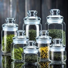 海洋輸入携帯ケース茶葉缶ガラス密封透明大トランペット収納ケースヨーロッパ式セット家庭用