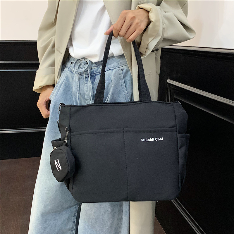 2025跨境帆布包包牛津布大容量斜挎包字母刺绣单肩包韩版春季