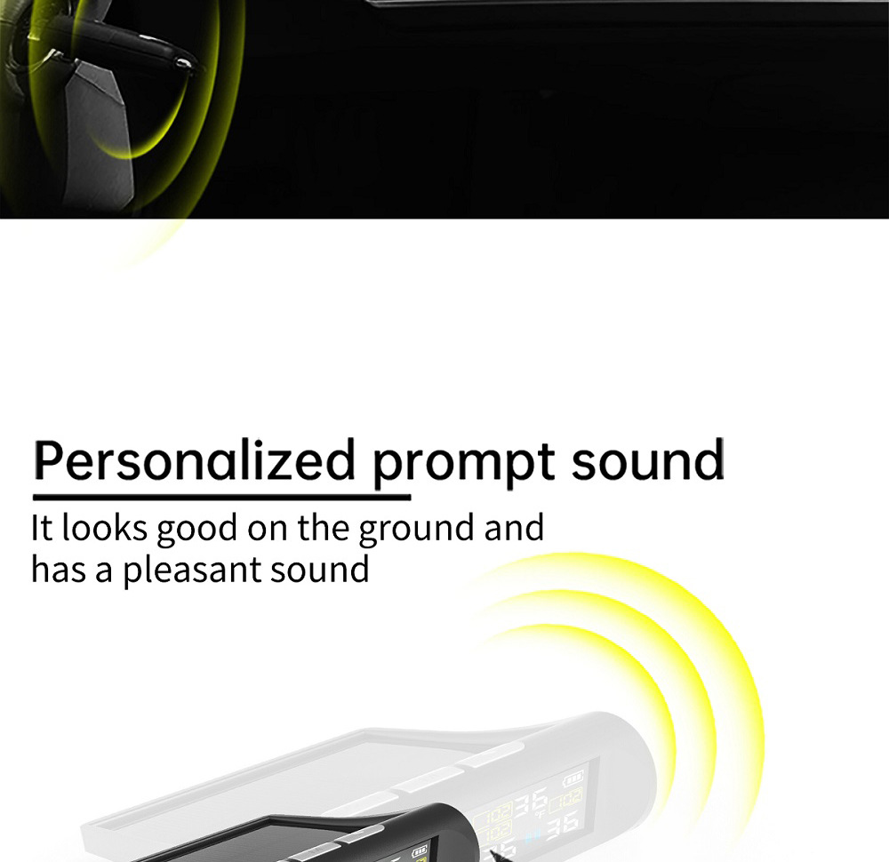 Ty01-6 Wheel-Mounted Tire Pressure Detector Solar-Powered Tire Pressure Monitoring High-Precision Wireless Rv Tire Pressure Tpms