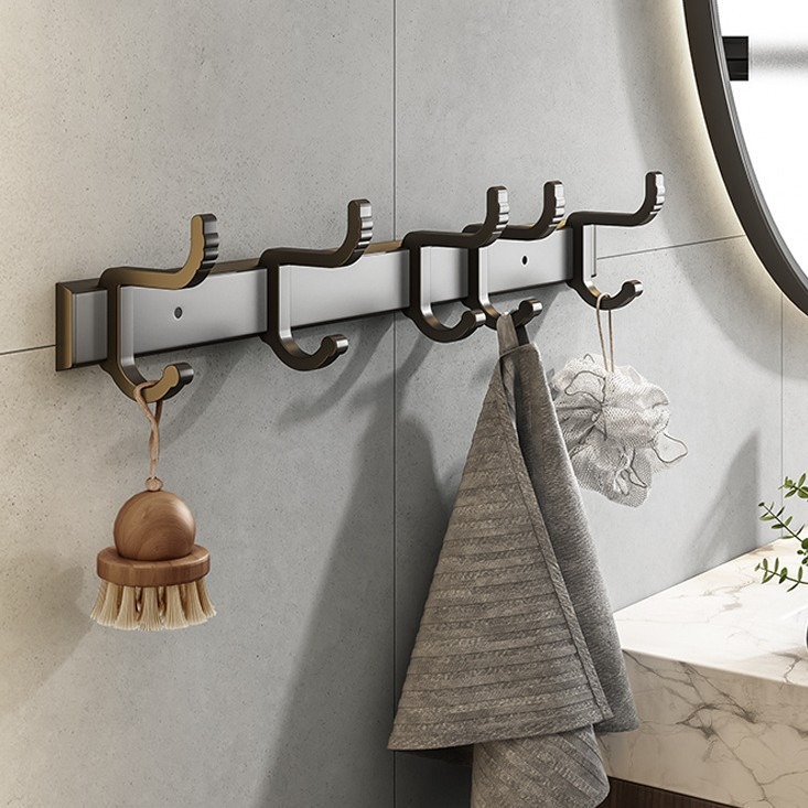 Toallero de Aluminio Espacial, Estante de Almacenamiento para Baño, Estante de Pared para Lavabo, Toallero sin Perforaciones