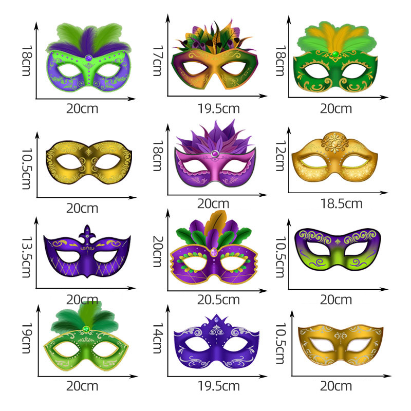 Máscara de fiesta de carnaval caliente transfronteriza mascarada fiesta máscara de papel carnaval imagen principal máscara de bricolaje