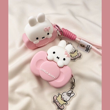 Cartoon Bow Miffy Rabbit AirPods Pro3 Silicone Earphone Protective Cover Cute and Suitable for Apple 12/4 Generations Cartoon Bow Miffy Rabbit AirPods Pro3 Silicone Earphone Protective Cover Cute and Suitable for Apple 12/4 Generations
