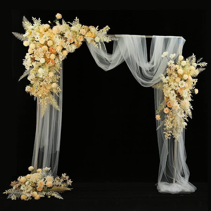 結婚式の道具の青い結婚式のシミュレーションの花の列の花の三角の花の列は造花の舞台の装飾の大きい赤色を配置します。|undefined