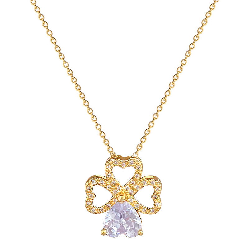 Gorgeous Diamond Collarbone Chain Necklace For Women Titanium_voghion.com