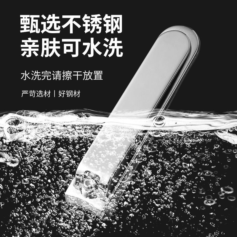 便携指甲剪5件套不锈钢指甲钳家用平口指甲刀盒装斜口指甲套装|undefined