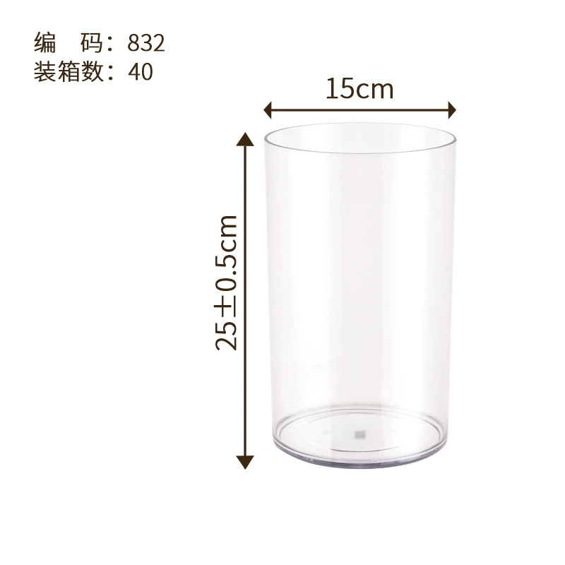 High-transparent simulation glass plastic vase, food-grade hydroponic plant container, multiple sizes