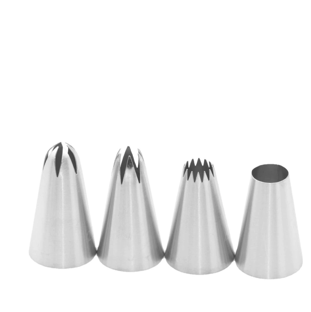 Cake Decorating Piping Nozzles Set, 304 Stainless Steel, Medium Rose Tips (Multiple Patterns)