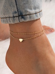 New Cross-border E-commerce Platform Foot Chain - Simple and Fashionable Love Heart Trendy Women's Multi-layer Foot Chain B4099
