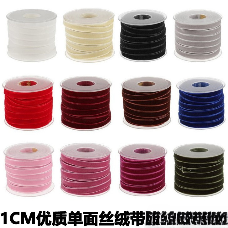 YZDIY 1cm banda de terciopelo unilateral ropa textil de nylon terciopelo correa de terciopelo collar cinta