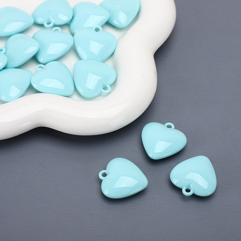 31 * 32mm acrílico brillante pintura galvanizado UV amor colgante pintura horneada colgante de corazón de melocotón brillante pendientes bolsas colgantes joyas