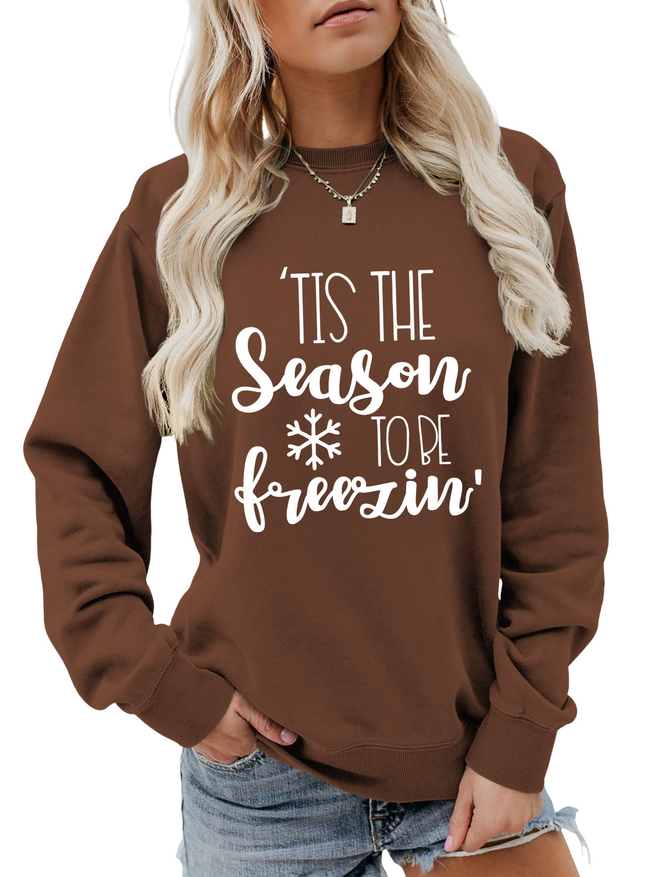 Női pulóver tis the season karácsonyi stílus_voghion.com
